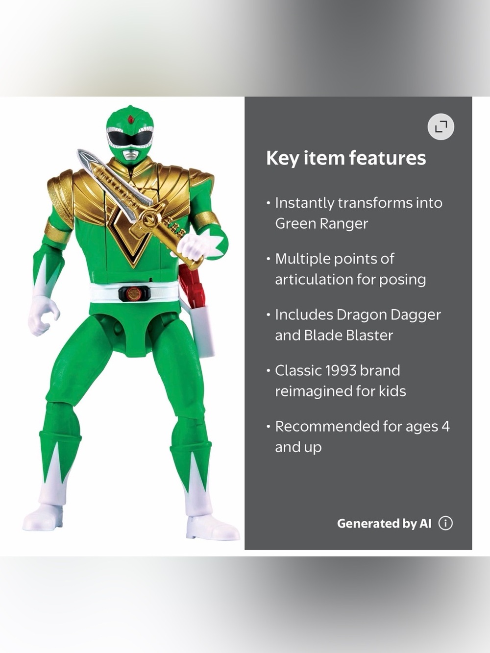 Mighty Morphin Power Rangers: Re-Ignition - Auto-Morphin Green Ranger - Picture 8 of 8
